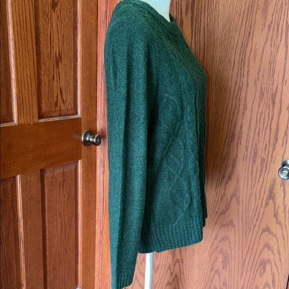 croft & barrow Forest Green Cable Knit Crewneck Sweater - Picture 7 of 10